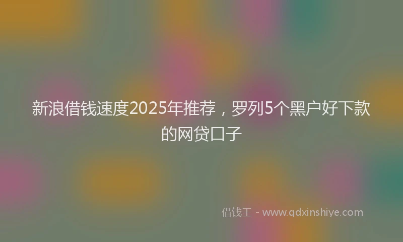 新浪借钱速度2025年推荐，罗列5个黑户好下款的网贷口子