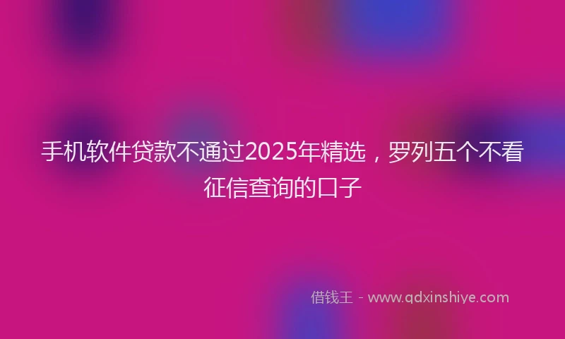 手机软件贷款不通过2025年精选，罗列五个不看征信查询的口子