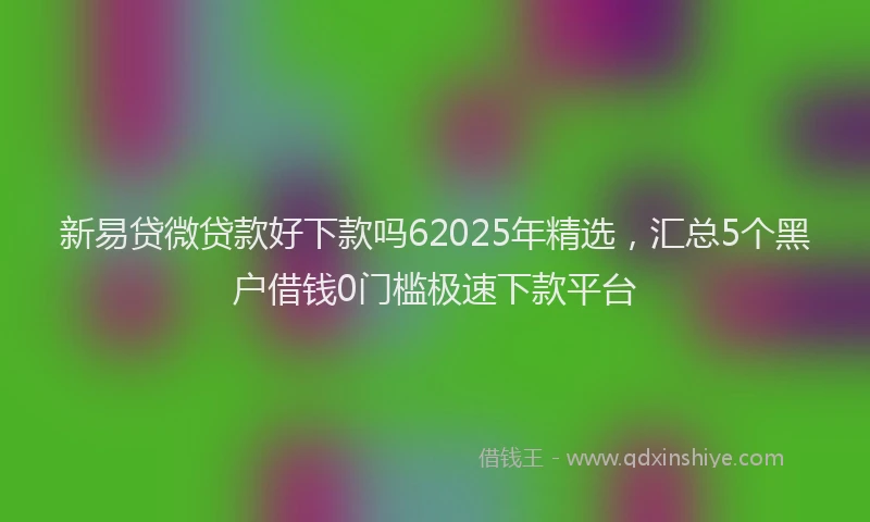 新易贷微贷款好下款吗62025年精选，汇总5个黑户借钱0门槛极速下款平台