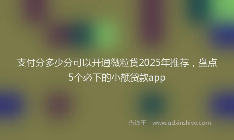 支付分多少分可以开通微粒贷2025年推荐，盘点5个必下的小额贷款app