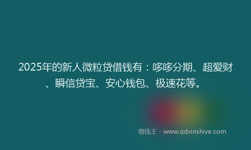 2025年的新人微粒贷借钱有：哆哆分期、超爱财、瞬信贷宝、安心钱包、极速花等。