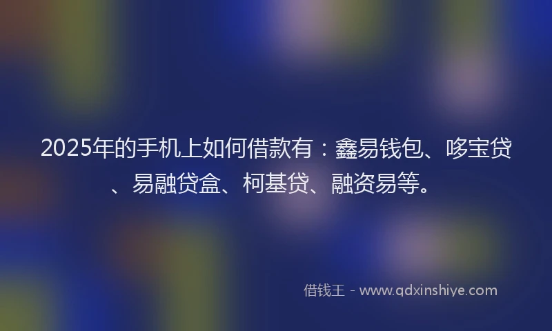 2025年的手机上如何借款有：鑫易钱包、哆宝贷、易融贷盒、柯基贷、融资易等。