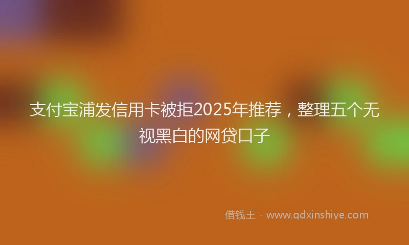 支付宝浦发信用卡被拒2025年推荐，整理五个无视黑白的网贷口子