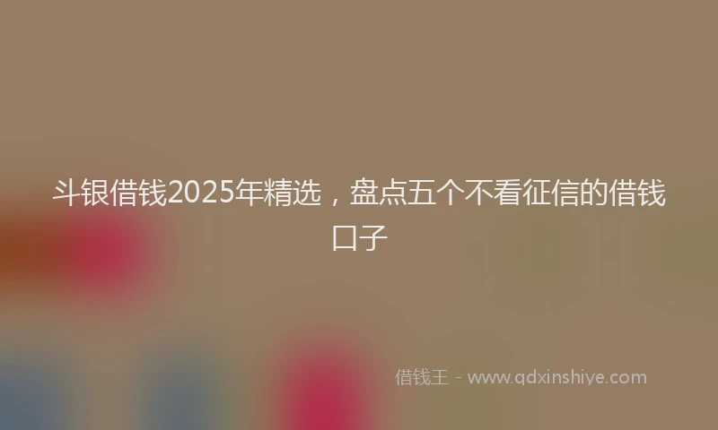 斗银借钱2025年精选，盘点五个不看征信的借钱口子