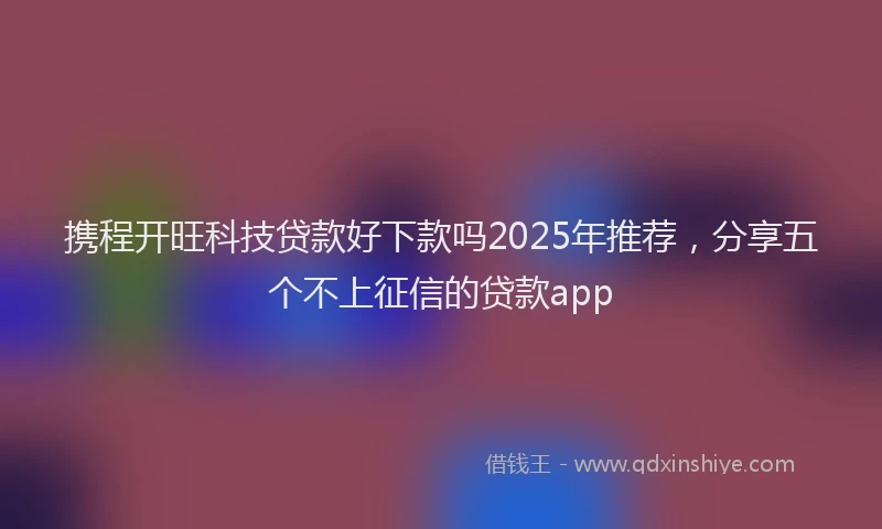 携程开旺科技贷款好下款吗2025年推荐，分享五个不上征信的贷款app