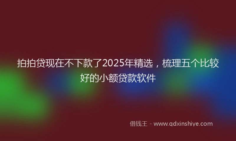 拍拍贷现在不下款了2025年精选，梳理五个比较好的小额贷款软件