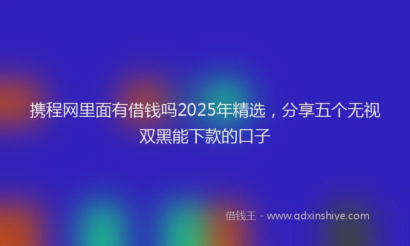 携程网里面有借钱吗2025年精选，分享五个无视双黑能下款的口子