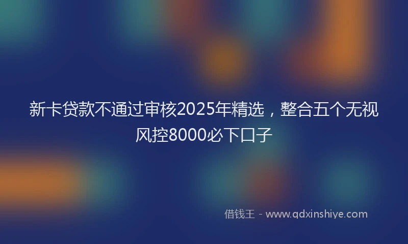 新卡贷款不通过审核2025年精选，整合五个无视风控8000必下口子