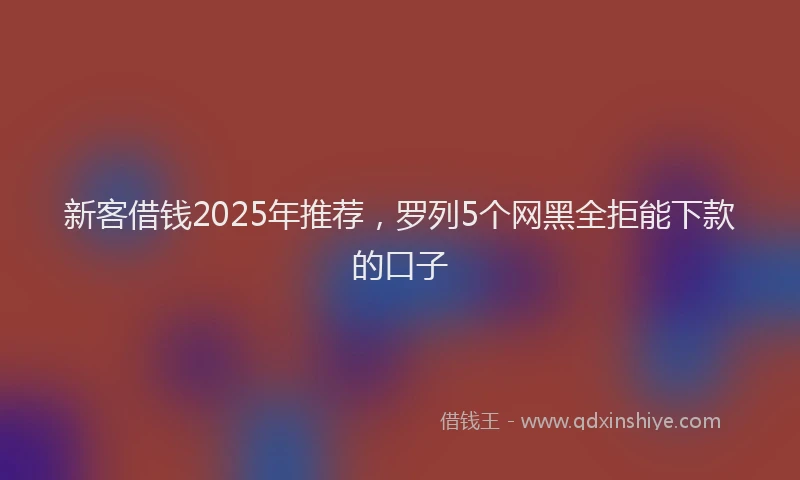 新客借钱2025年推荐，罗列5个网黑全拒能下款的口子