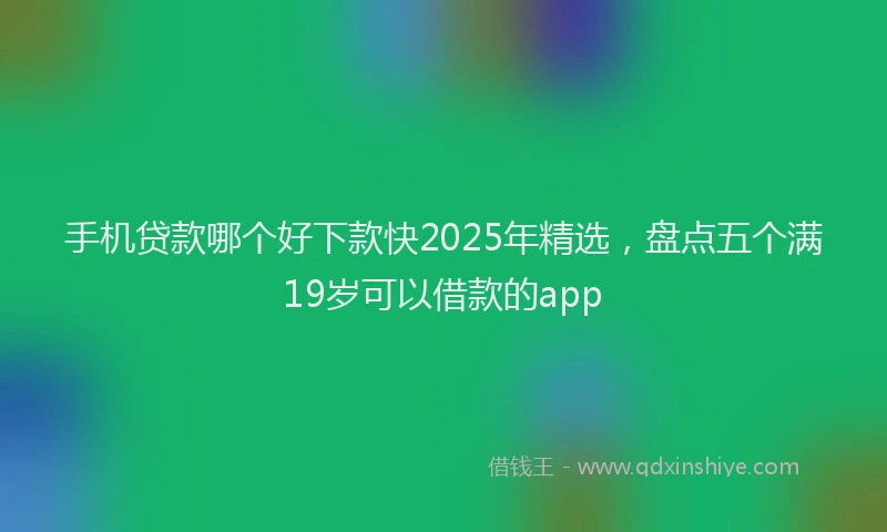 手机贷款哪个好下款快2025年精选，盘点五个满19岁可以借款的app