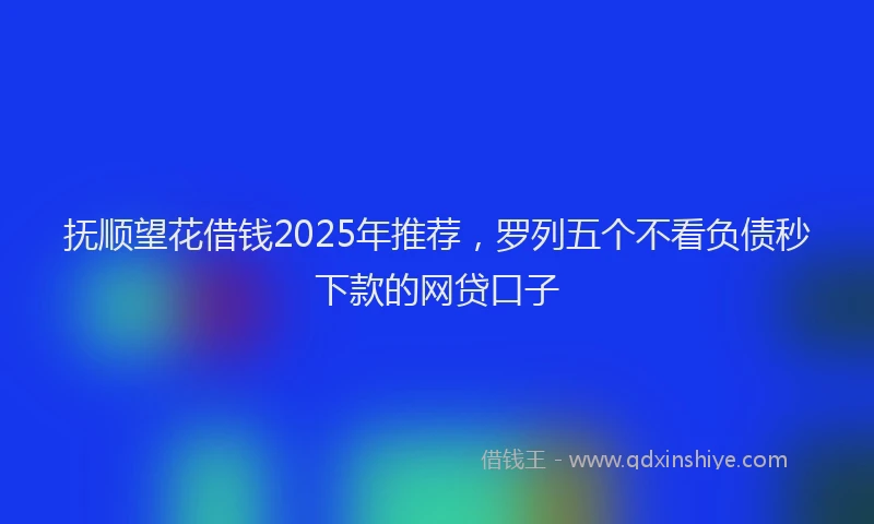 抚顺望花借钱2025年推荐，罗列五个不看负债秒下款的网贷口子
