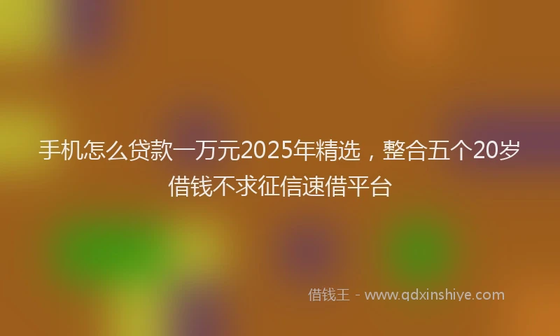 手机怎么贷款一万元2025年精选，整合五个20岁借钱不求征信速借平台