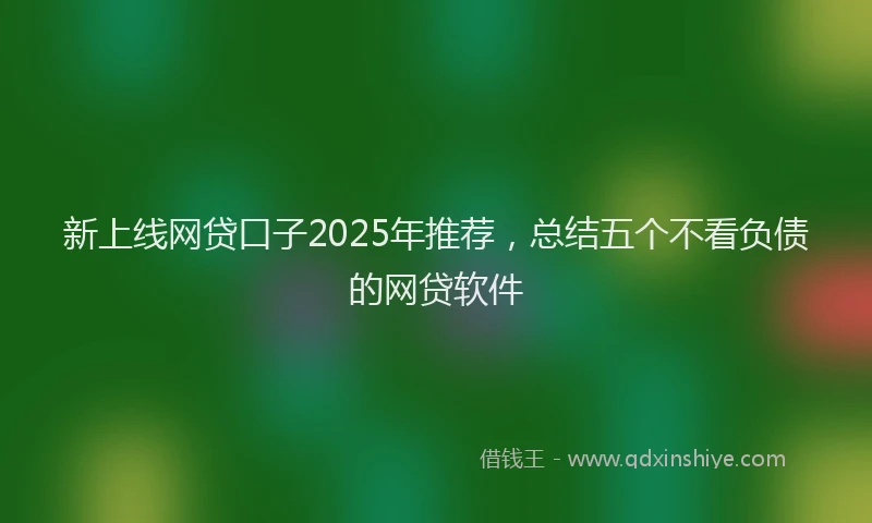 新上线网贷口子2025年推荐，总结五个不看负债的网贷软件