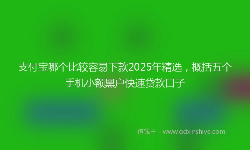 支付宝哪个比较容易下款2025年精选，概括五个手机小额黑户快速贷款口子