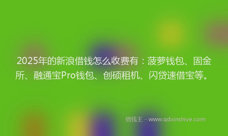 2025年的新浪借钱怎么收费有：菠萝钱包、固金所、融通宝Pro钱包、创硕租机、闪贷速借宝等。