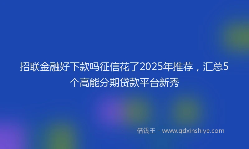 招联金融好下款吗征信花了2025年推荐，汇总5个高能分期贷款平台新秀