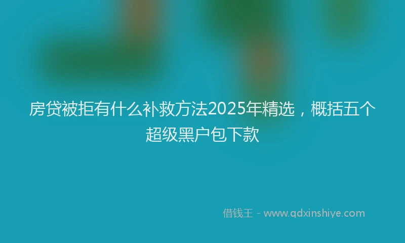 房贷被拒有什么补救方法2025年精选，概括五个超级黑户包下款