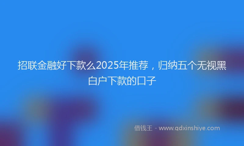 招联金融好下款么2025年推荐，归纳五个无视黑白户下款的口子