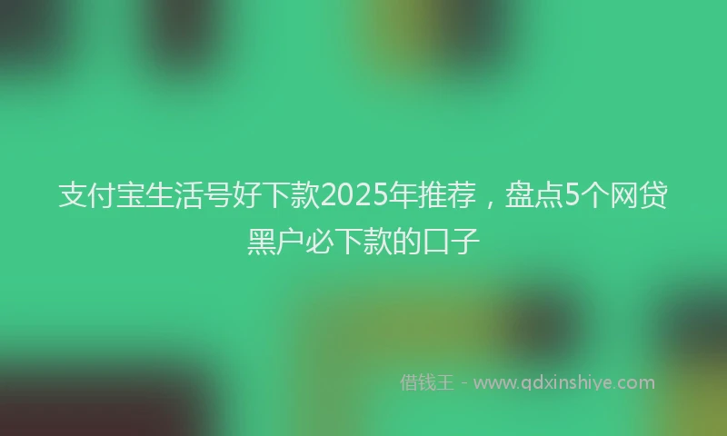 支付宝生活号好下款2025年推荐，盘点5个网贷黑户必下款的口子