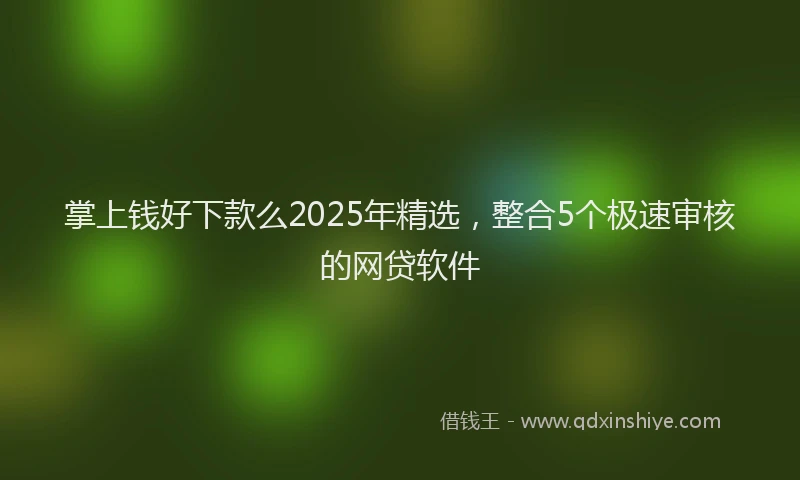 掌上钱好下款么2025年精选，整合5个极速审核的网贷软件
