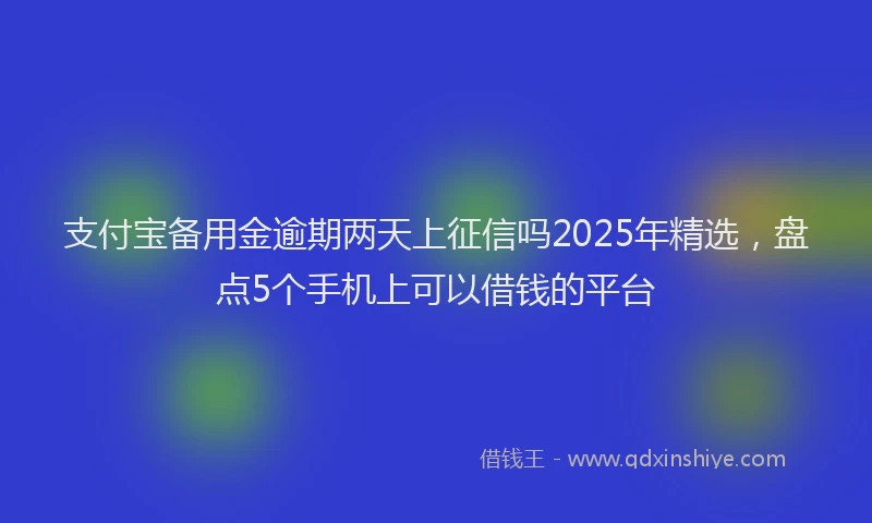 支付宝备用金逾期两天上征信吗2025年精选，盘点5个手机上可以借钱的平台