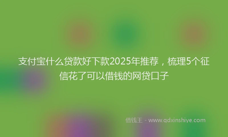 支付宝什么贷款好下款2025年推荐，梳理5个征信花了可以借钱的网贷口子