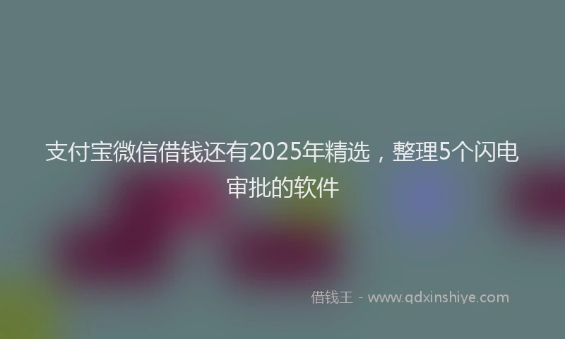 支付宝微信借钱还有2025年精选，整理5个闪电审批的软件