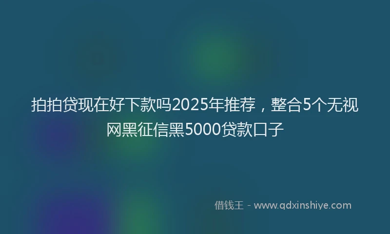 拍拍贷现在好下款吗2025年推荐，整合5个无视网黑征信黑5000贷款口子