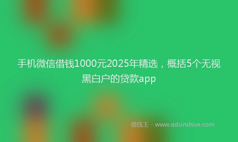 手机微信借钱1000元2025年精选，概括5个无视黑白户的贷款app