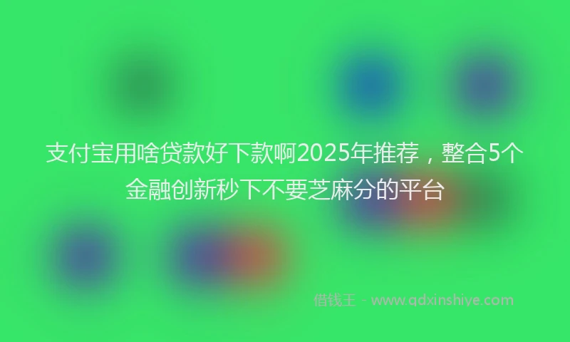 支付宝用啥贷款好下款啊2025年推荐，整合5个金融创新秒下不要芝麻分的平台