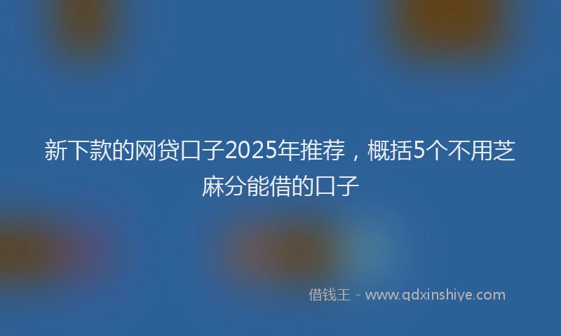 新下款的网贷口子2025年推荐，概括5个不用芝麻分能借的口子