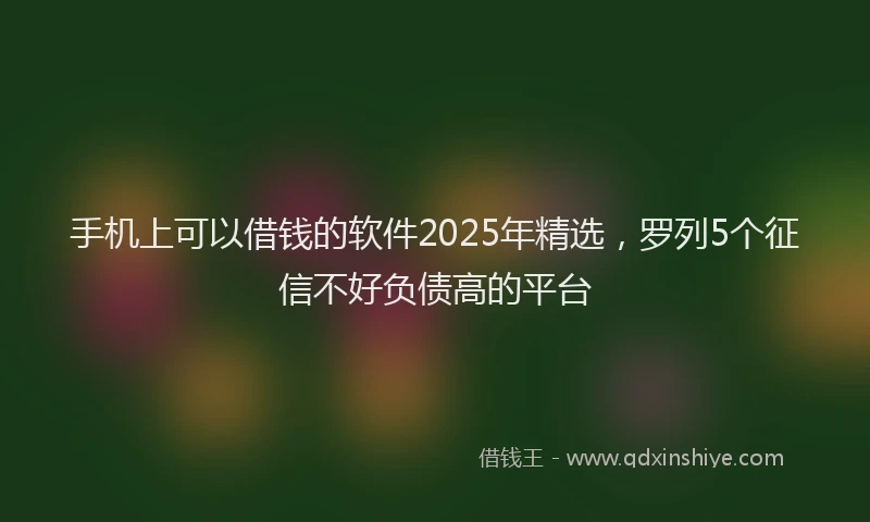 手机上可以借钱的软件2025年精选，罗列5个征信不好负债高的平台