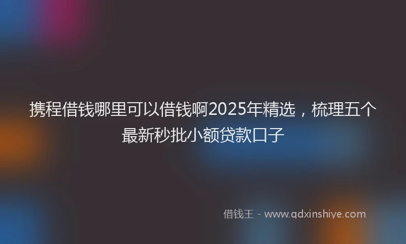 携程借钱哪里可以借钱啊2025年精选，梳理五个最新秒批小额贷款口子