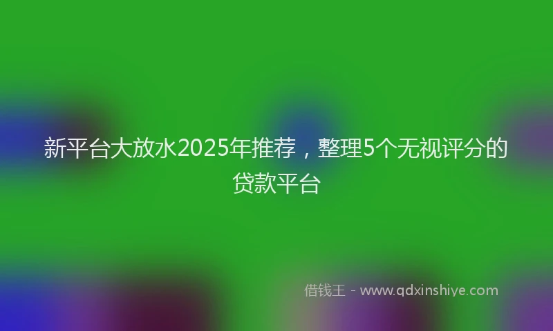 新平台大放水2025年推荐，整理5个无视评分的贷款平台