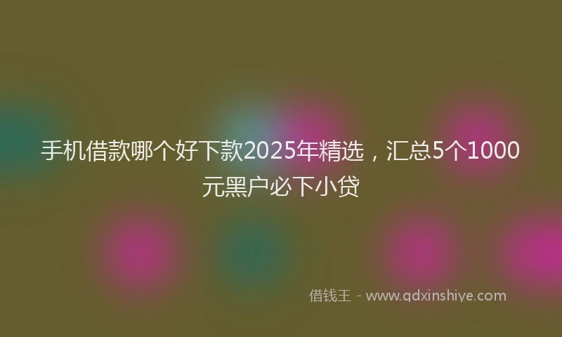 手机借款哪个好下款2025年精选，汇总5个1000元黑户必下小贷