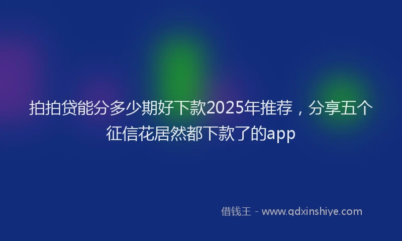 拍拍贷能分多少期好下款2025年推荐，分享五个征信花居然都下款了的app