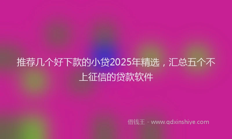 推荐几个好下款的小贷2025年精选，汇总五个不上征信的贷款软件