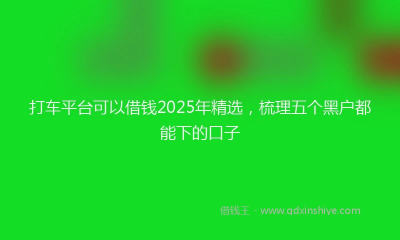 打车平台可以借钱2025年精选，梳理五个黑户都能下的口子