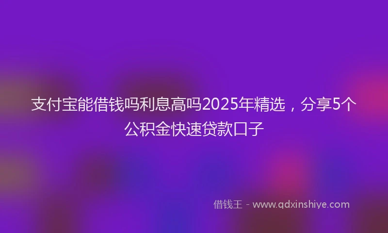 支付宝能借钱吗利息高吗2025年精选，分享5个公积金快速贷款口子