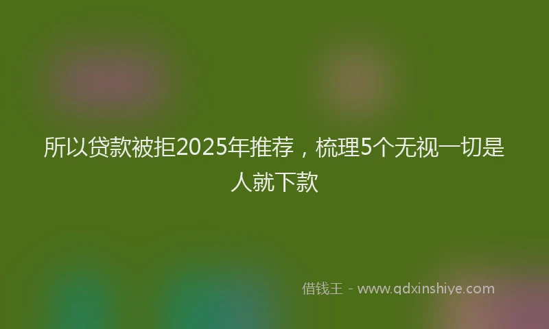 所以贷款被拒2025年推荐，梳理5个无视一切是人就下款