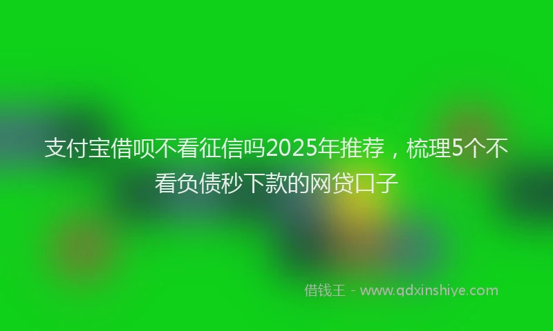 支付宝借呗不看征信吗2025年推荐，梳理5个不看负债秒下款的网贷口子