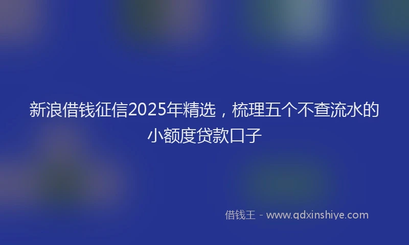 新浪借钱征信2025年精选，梳理五个不查流水的小额度贷款口子