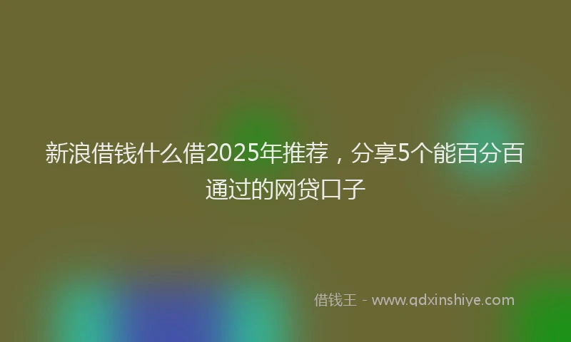 新浪借钱什么借2025年推荐，分享5个能百分百通过的网贷口子