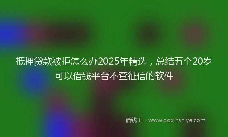抵押贷款被拒怎么办2025年精选，总结五个20岁可以借钱平台不查征信的软件