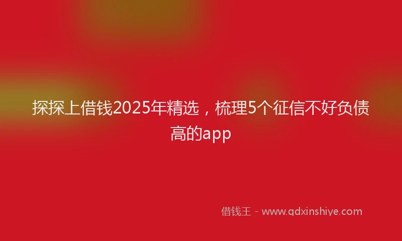 探探上借钱2025年精选，梳理5个征信不好负债高的app