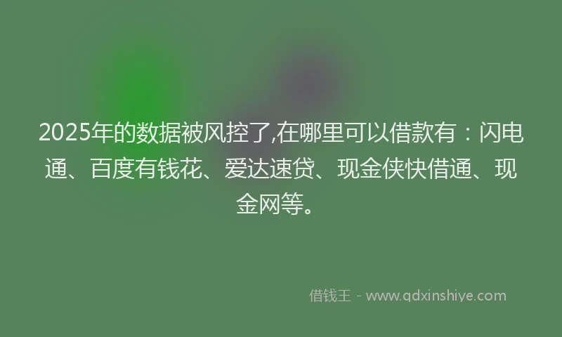 2025年的数据被风控了,在哪里可以借款有：闪电通、百度有钱花、爱达速贷、现金侠快借通、现金网等。