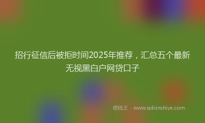 招行征信后被拒时间2025年推荐，汇总五个最新无视黑白户网贷口子