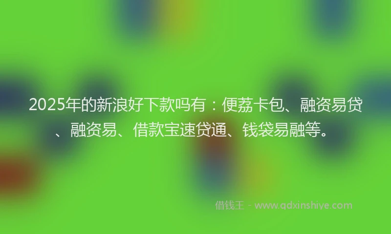 2025年的新浪好下款吗有：便荔卡包、融资易贷、融资易、借款宝速贷通、钱袋易融等。