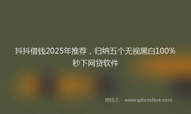 抖抖借钱2025年推荐，归纳五个无视黑白100%秒下网贷软件