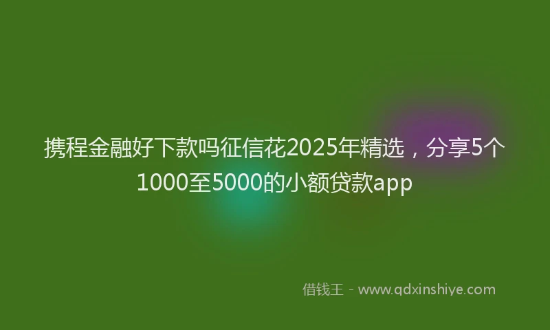 携程金融好下款吗征信花2025年精选，分享5个1000至5000的小额贷款app